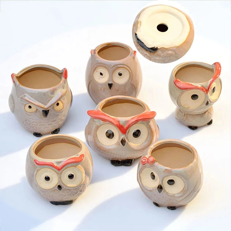 Adorable Owl Ceramic Flower Pot