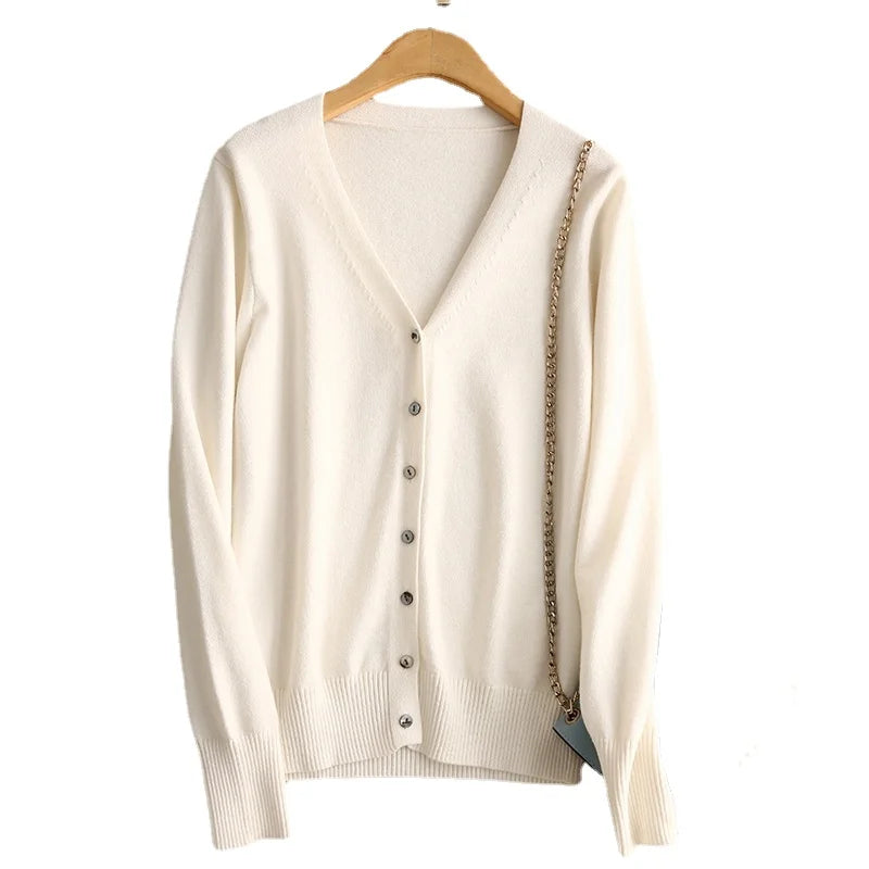 Women's V-Neck Knitted Cardigan