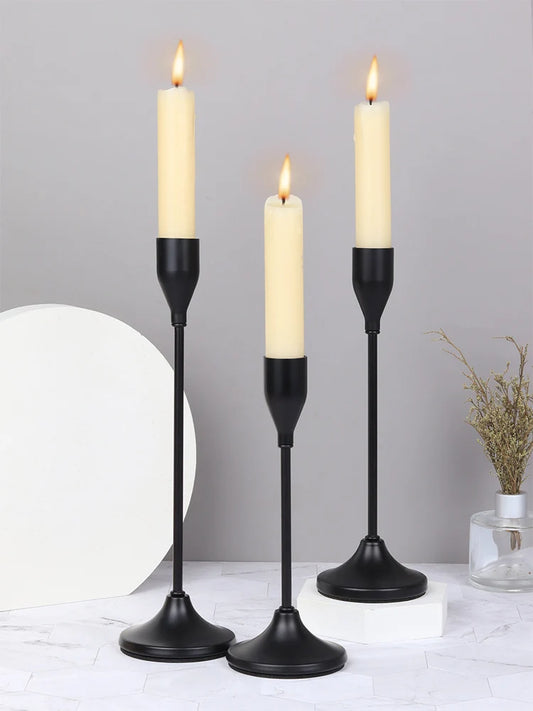 3Pcs/Set European Style Metal Candle Holders