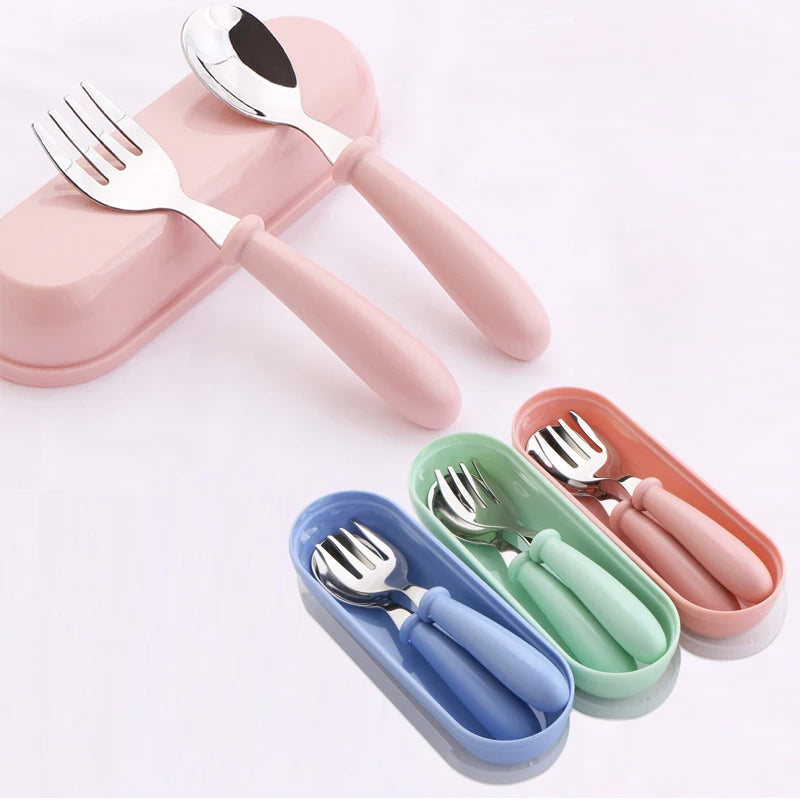 3pcs Children Spoon Forks Box Set