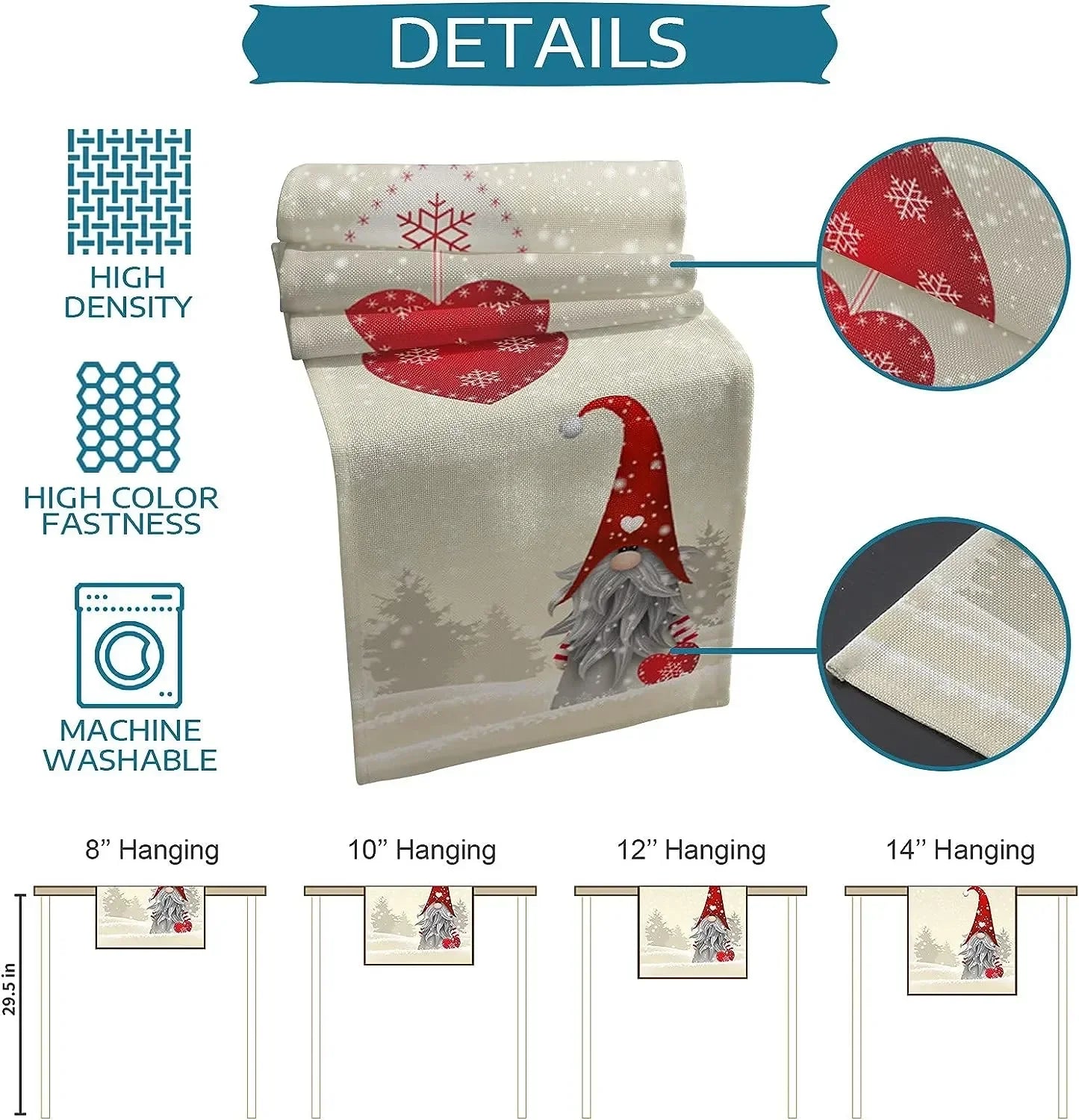 Christmas Linen Table Runner